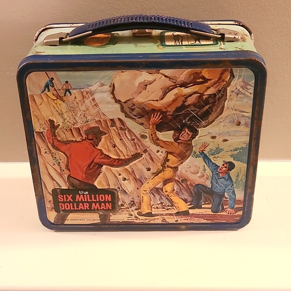 Vintage- Alladin 1978- Six Million Dollar Man Lunch Box with Thermos - Picture 4 of 16